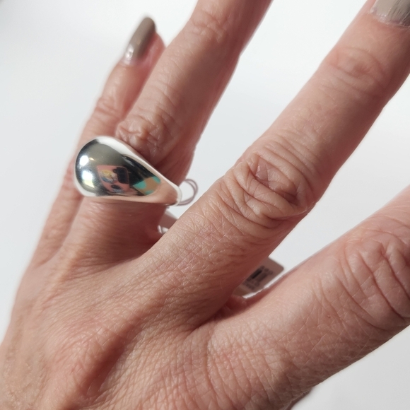 J. Crew Size 5 6 Domed Ring Silver Toned - Picture 4 of 5